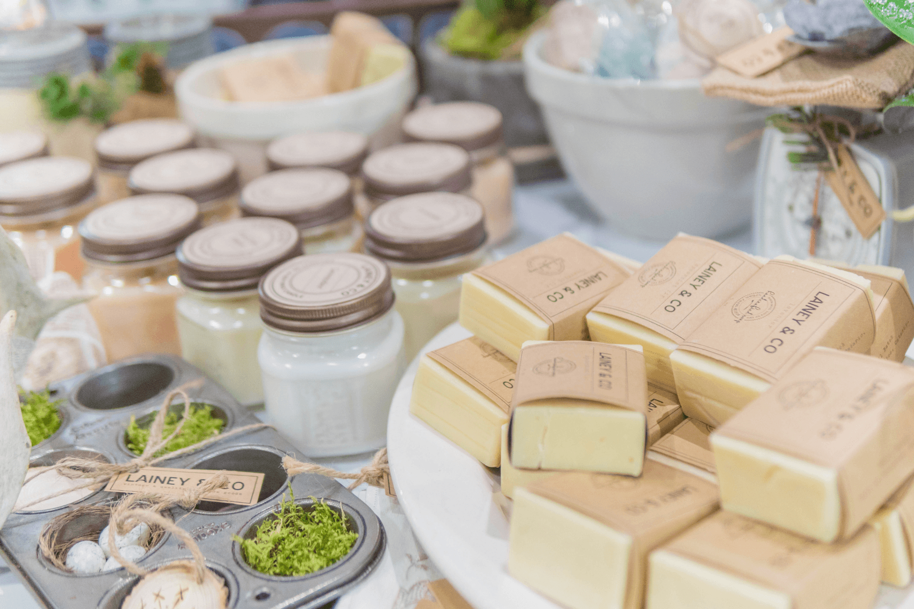 Artisanal soaps and jars from a Yangseed partner