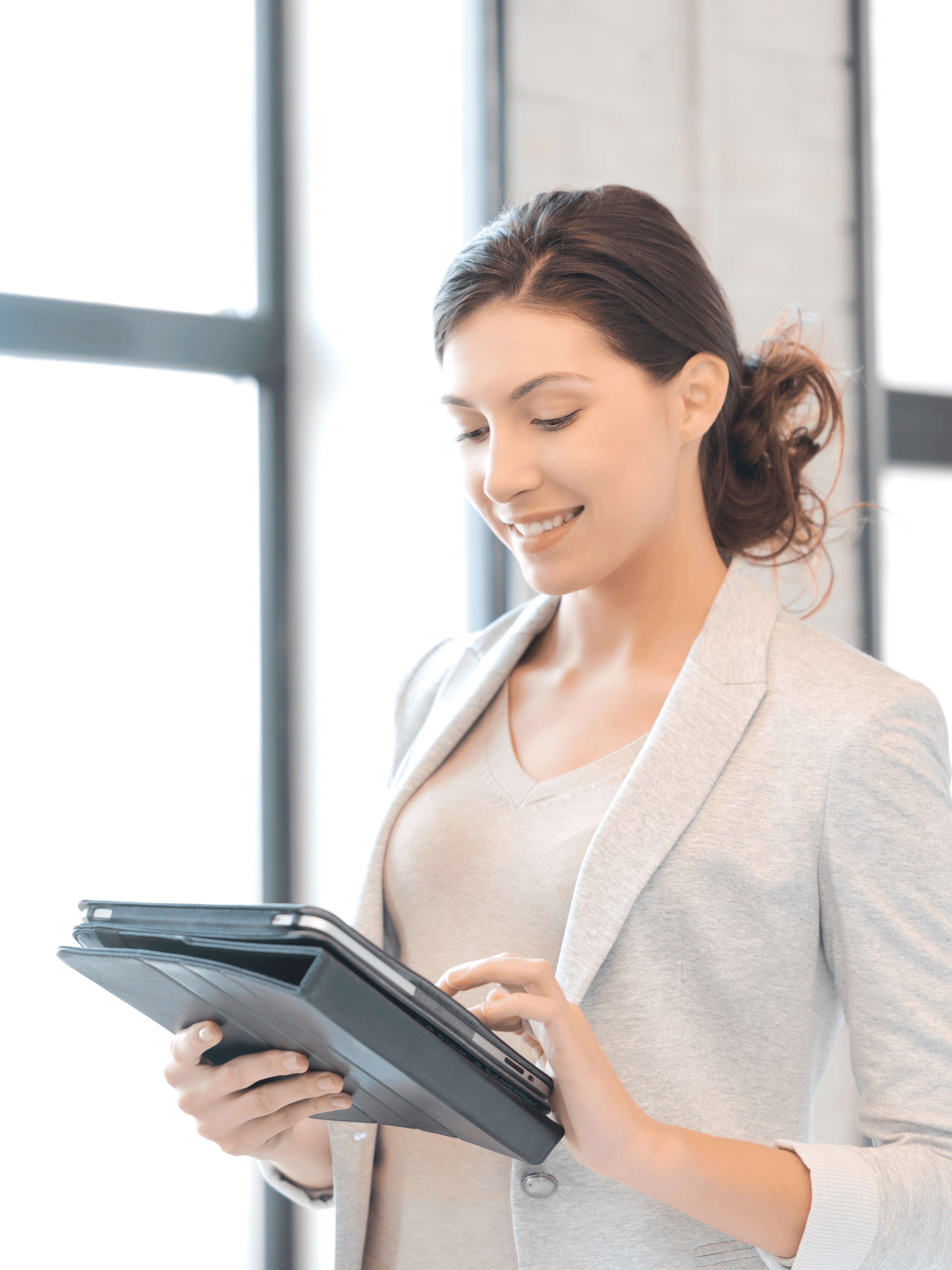 Brand partner reviewing standards on a tablet