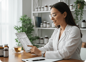 Practitioner reviewing wellness standards